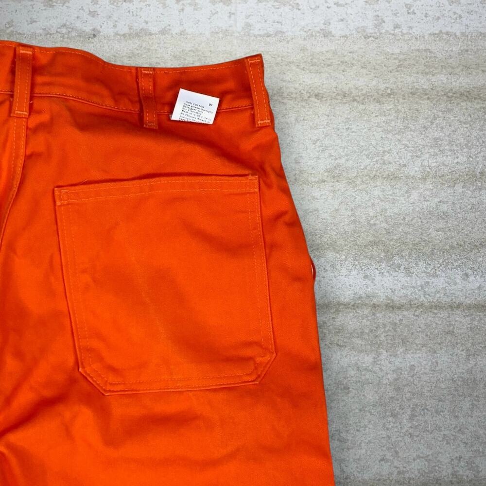 Vintage 90s Flame Resistant Carpenter Pants 36x34 Baggy Wide Leg Orange Cotton - Picture 3 of 9